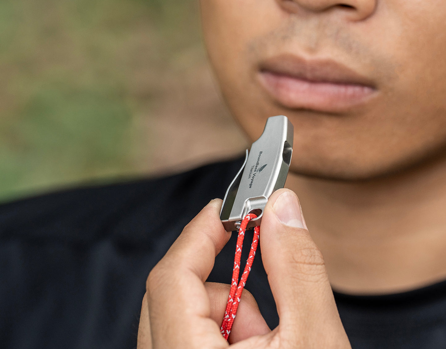 Boundless Voyage 120dB Titanium Survival Whistle – Ultralight, Rust-Proof Emergency Whistle for Hiking, Camping & Outdoor Rescue