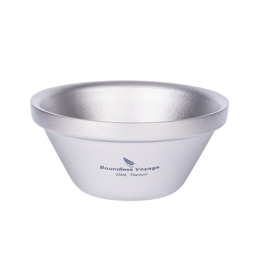Boundless Voyage 25ml Titanium Double-Walled Tea Cup | 15g Featherlight Mini Tasting Mug | Anti-Scald Insulated Kung Fu Teacup for Camping