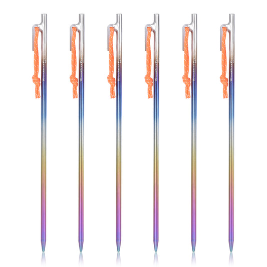 Boundless Voyage Titanium alloy Colorful Tent Stake for Outdoor Camping Strong Tent Pegs Lightweight 35CM