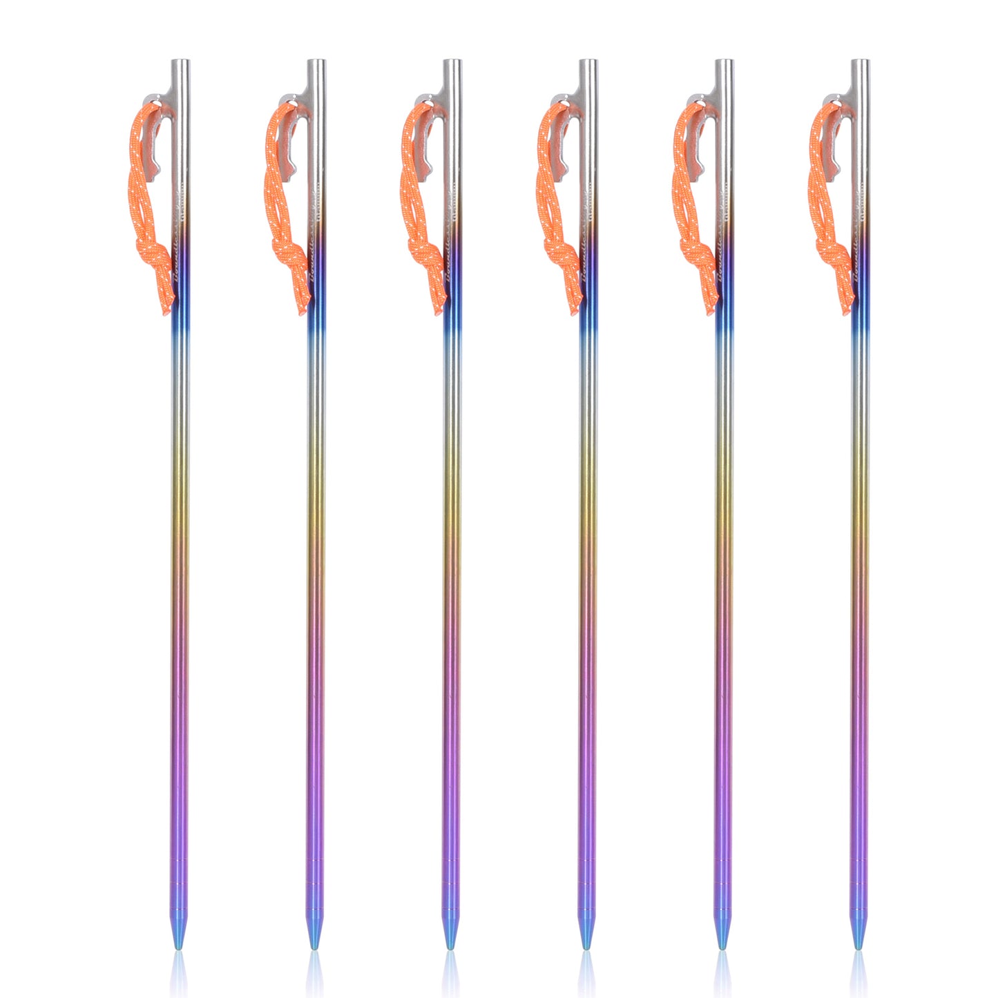 Boundless Voyage Titanium alloy Colorful Tent Stake for Outdoor Camping Strong Tent Pegs Lightweight 40CM