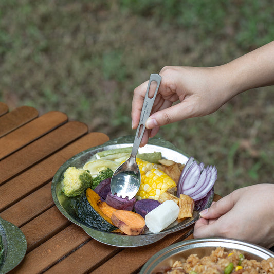 Boundless Voyage Titanium Spork – Ultralight TA1 Titanium Spoon & Fork Combo for Camping, Backpacking, Hiking & Travel