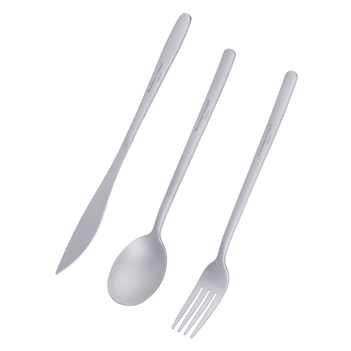 Boundless Voyage Titanium Camping Cutlery Set – Eco-Friendly Knife, Fork & Spoon | Durable Tableware for Home, Travel & Outdoor Use