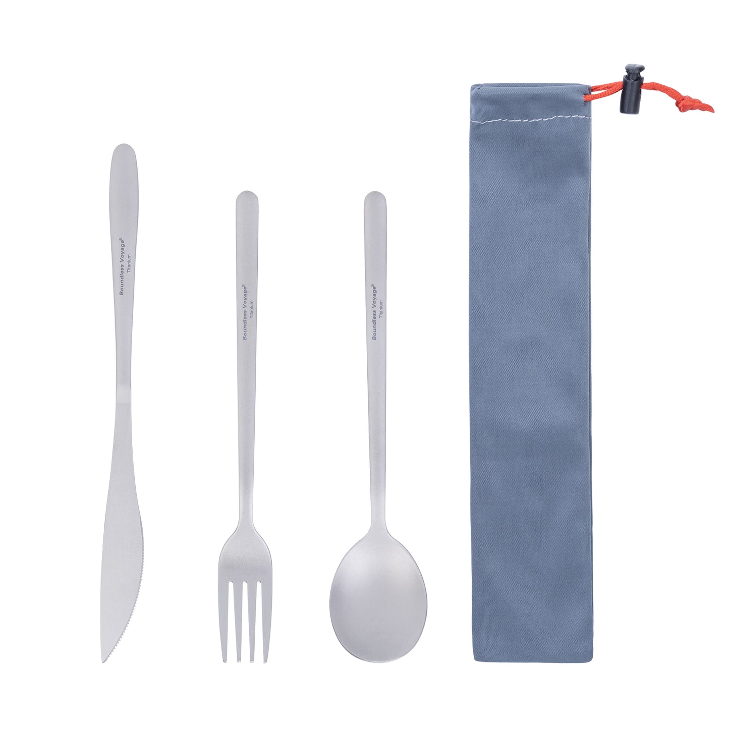 Boundless Voyage Titanium Camping Cutlery Set – Eco-Friendly Knife, Fork & Spoon | Durable Tableware for Home, Travel & Outdoor Use