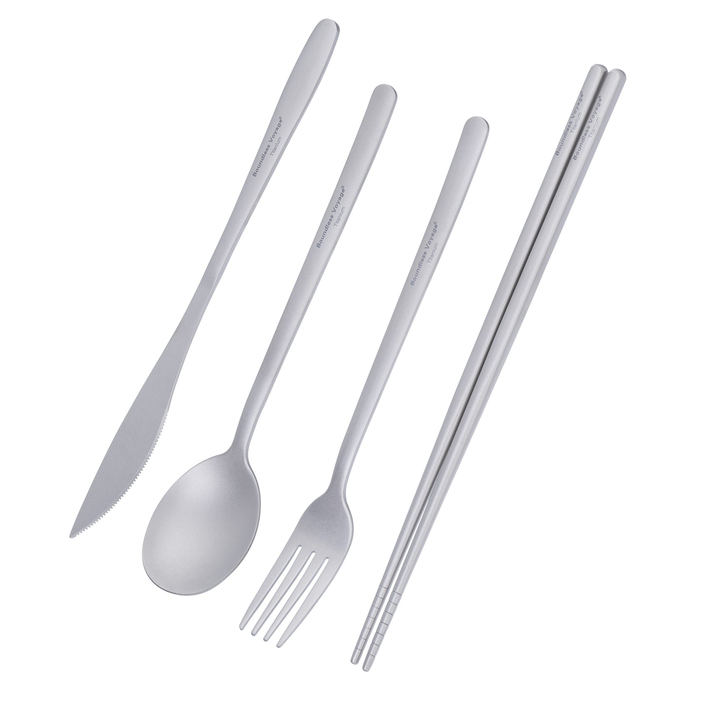 Boundless Voyage Titanium Camping Tableware Set – Eco-Friendly Cutlery & Chopsticks | Knife, Fork, Spoon for Home, Travel & Outdoor Adventures
