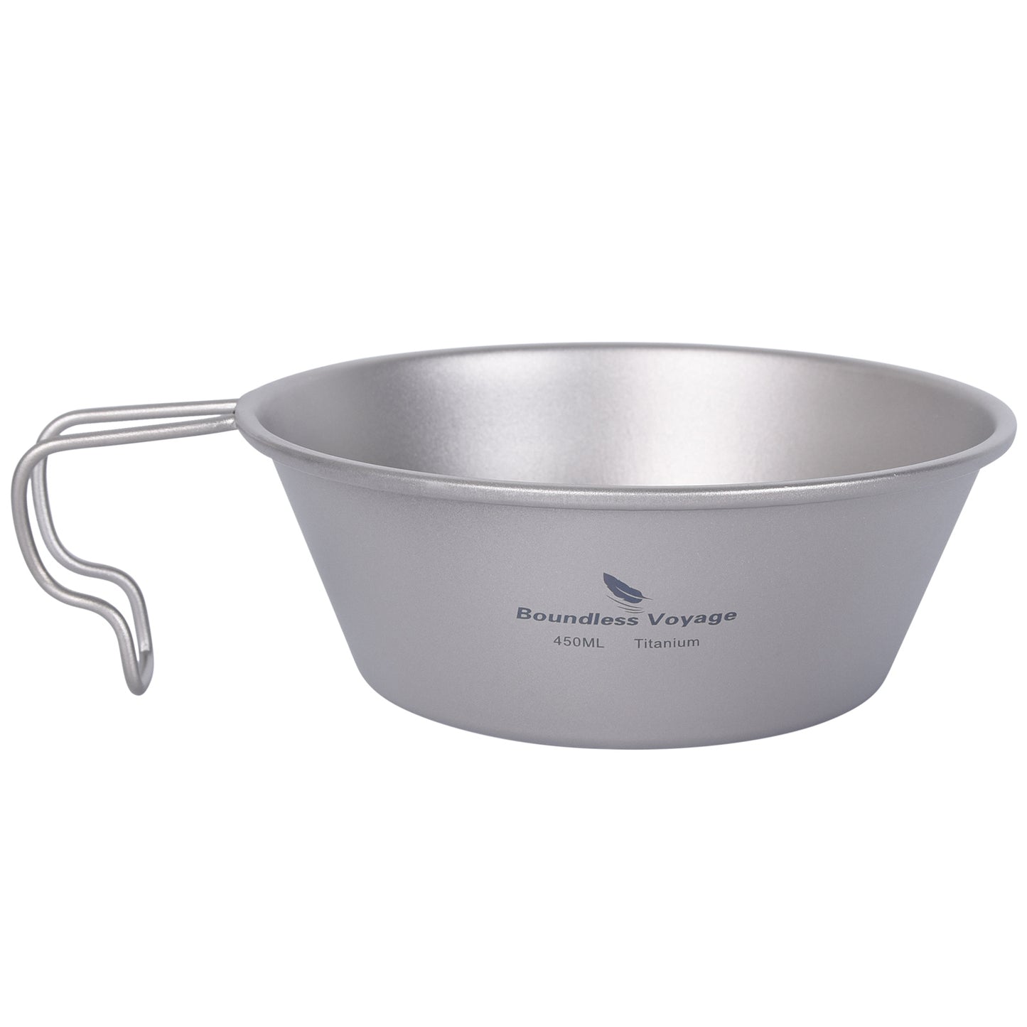 Boundless Voyage Titanium Sierra Cup Bowl with Handle Outdoor Camping Hiking Portable Mug Pan Tableware 450ml