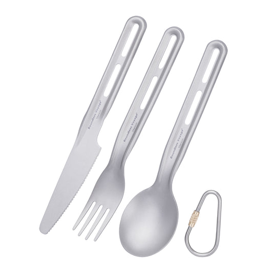 Boundless Voyage Titanium Knife Spoon Fork Set Outdoor Camping Ultralight Cutlery for Soup Meal Portable Tableware