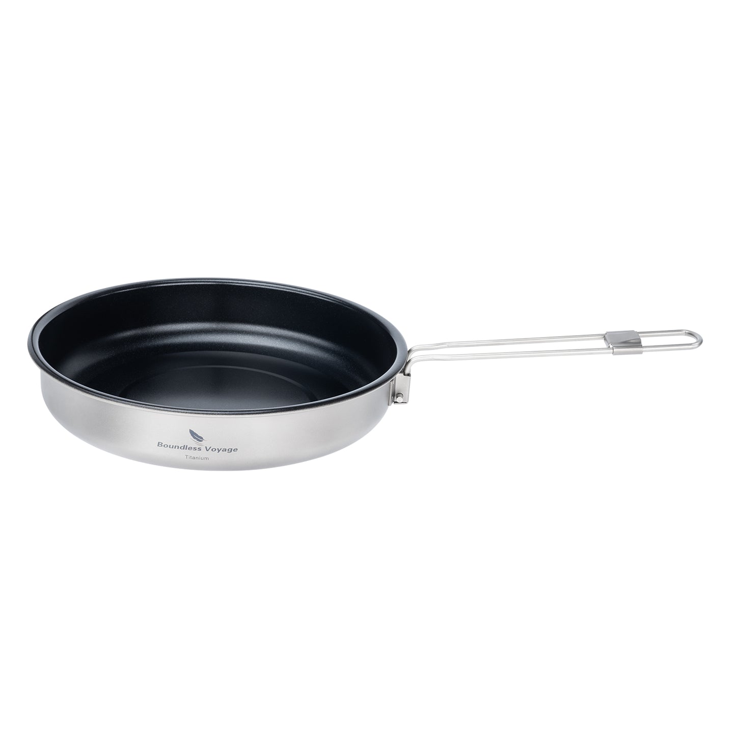 Boundless Voyage 220mm Titanium Non-stick Frying Pan – Ultralight Outdoor Camping Skillet with Folding Handle | Lightweight & Durable Cookware for Hiking & Travel