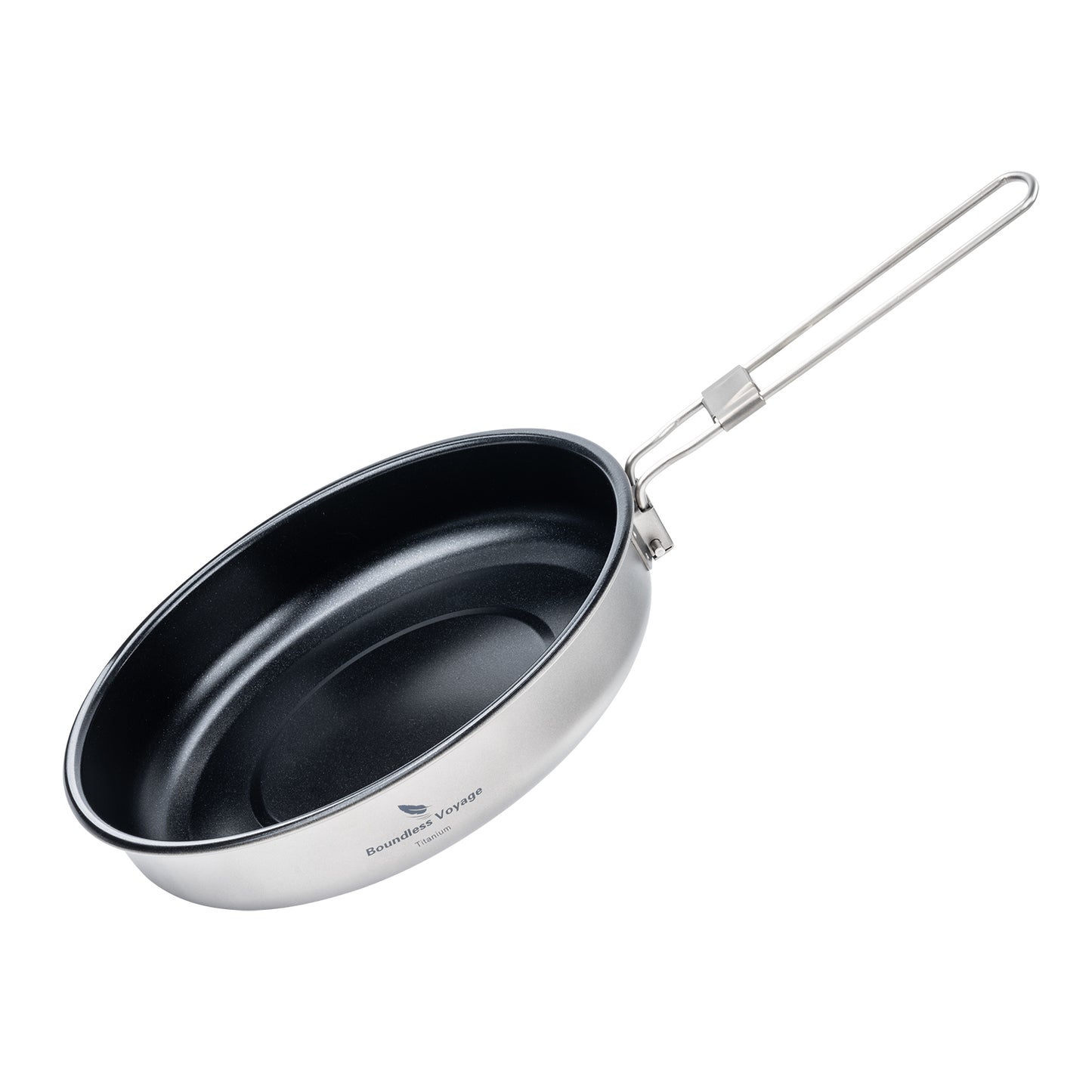 Boundless Voyage 220mm Titanium Non-stick Frying Pan – Ultralight Outdoor Camping Skillet with Folding Handle | Lightweight & Durable Cookware for Hiking & Travel
