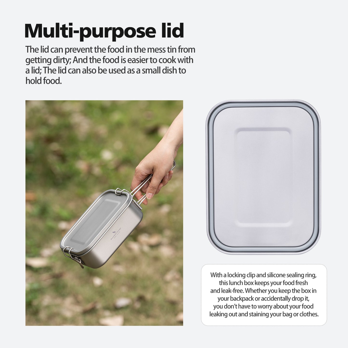 Boundless Voyage Titanium Mess Tin with Lid – Anti-Scalding Handle Outdoor Camping Tableware | Ultralight Cookware, Lunch Box, Bowl & Pan for Hiking & Travel