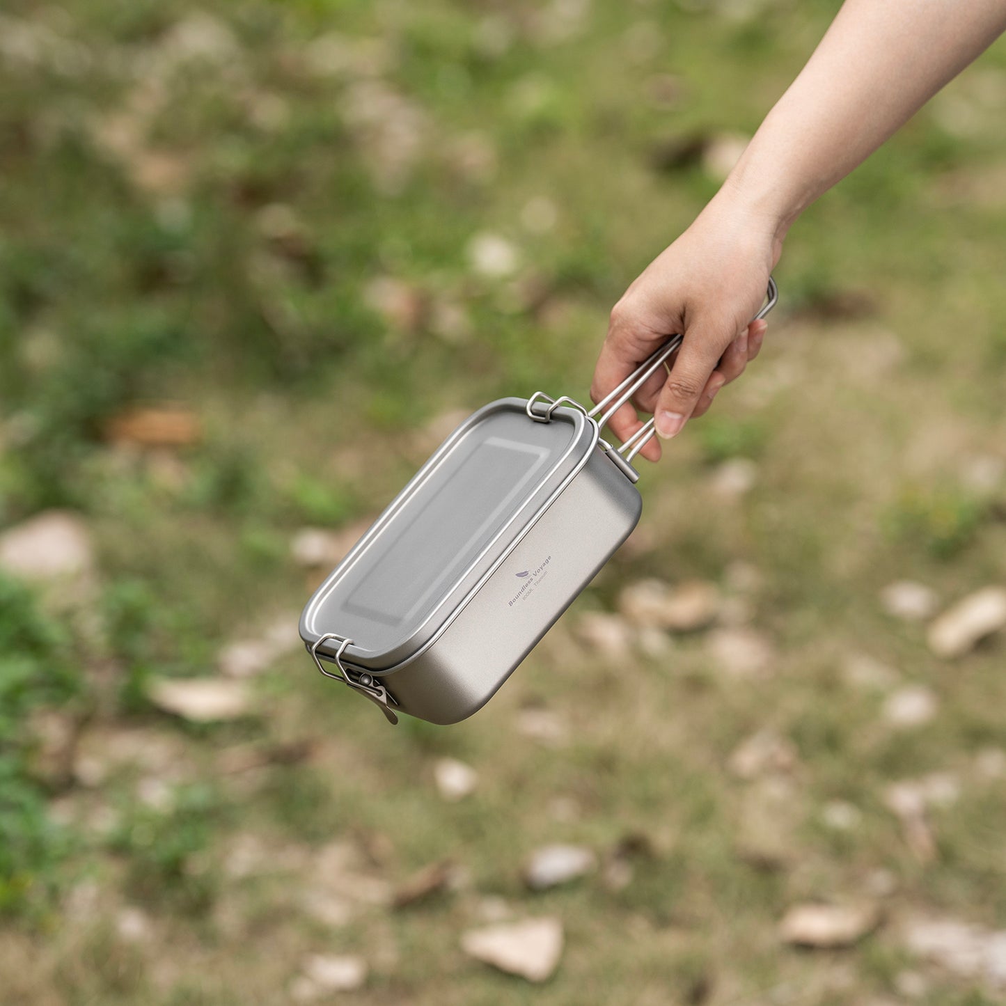 Boundless Voyage Titanium Mess Tin with Lid – Anti-Scalding Handle Outdoor Camping Tableware | Ultralight Cookware, Lunch Box, Bowl & Pan for Hiking & Travel