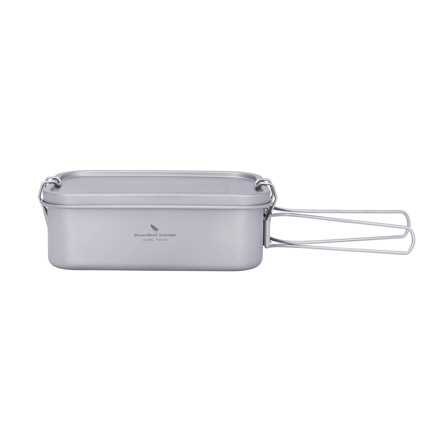Boundless Voyage Titanium Mess Tin 1200ml with Lid & Folding Handle – Lightweight Leak-Proof Camping Lunch Box & Cookware for Outdoor Hiking & Backpacking
