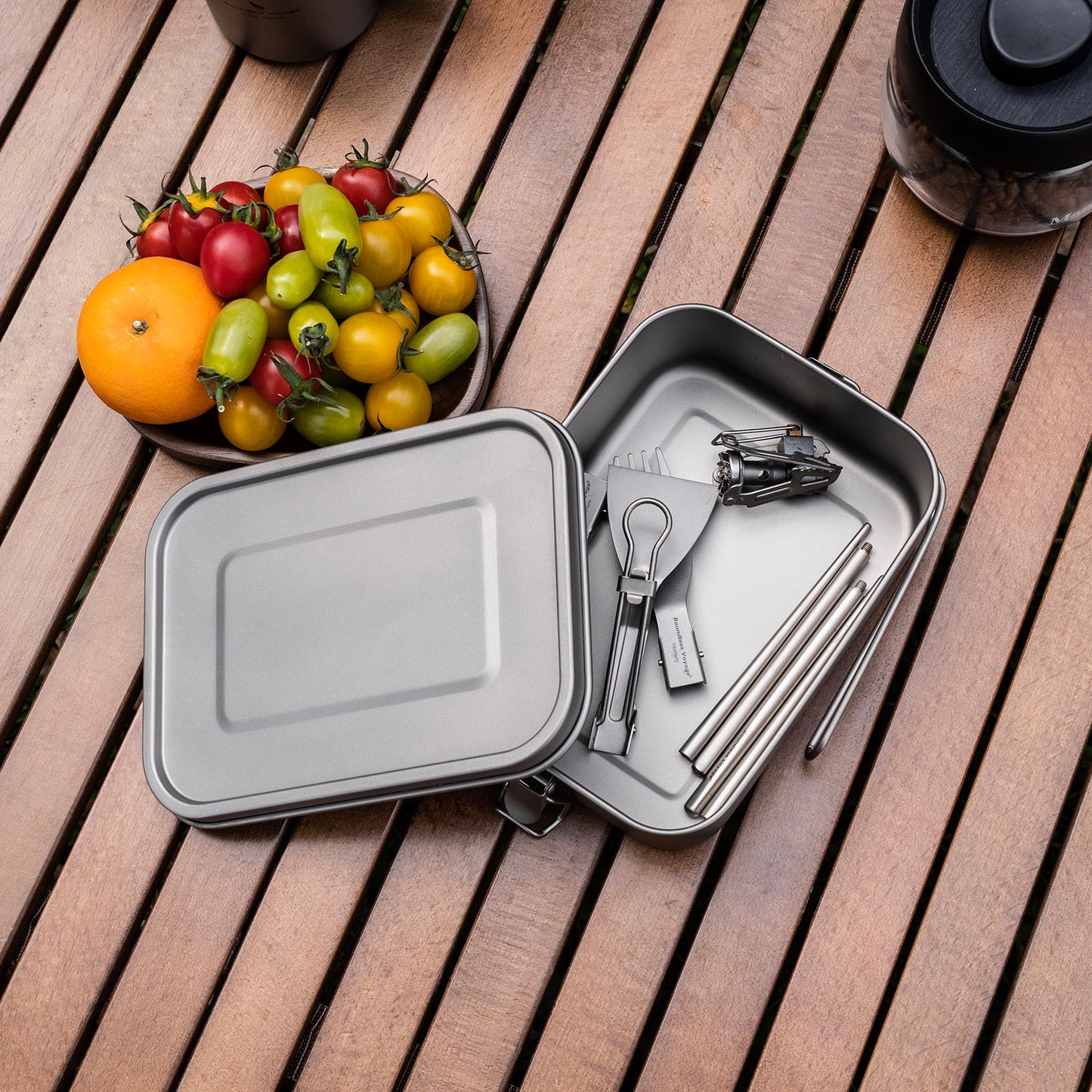 Boundless Voyage Titanium Bento with Lid & Handle Outdoor Camping Tableware Cookware Leak Proof Lunch Box Container