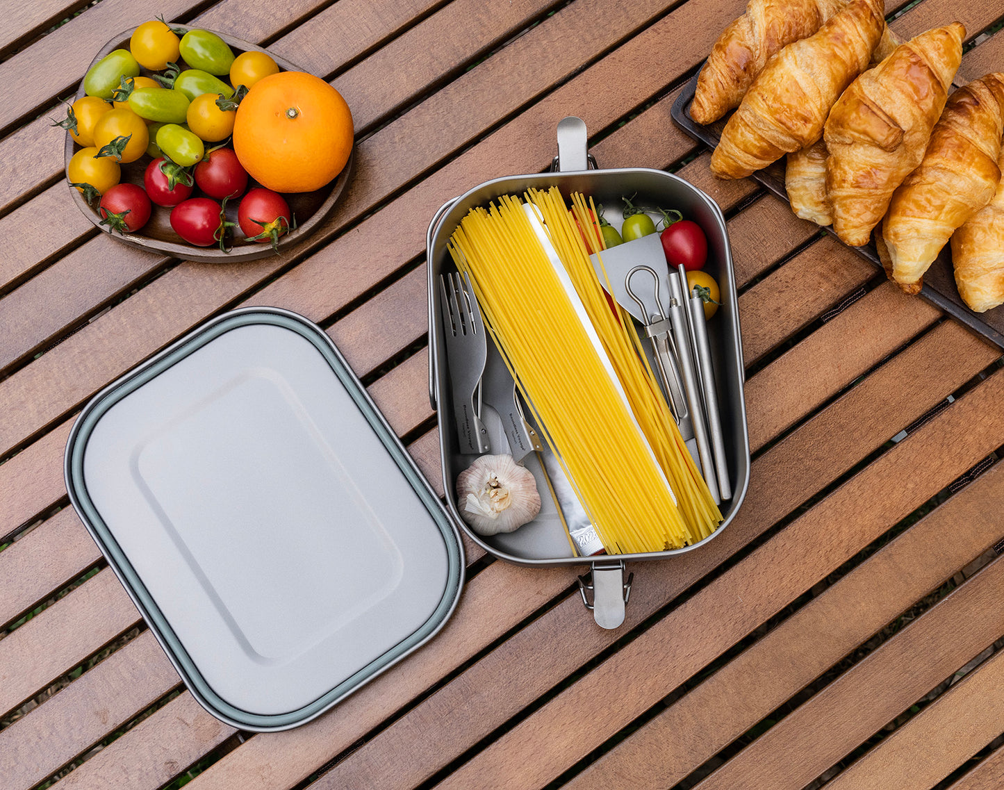 Boundless Voyage Titanium Bento with Lid & Handle Outdoor Camping Tableware Cookware Leak Proof Lunch Box Container
