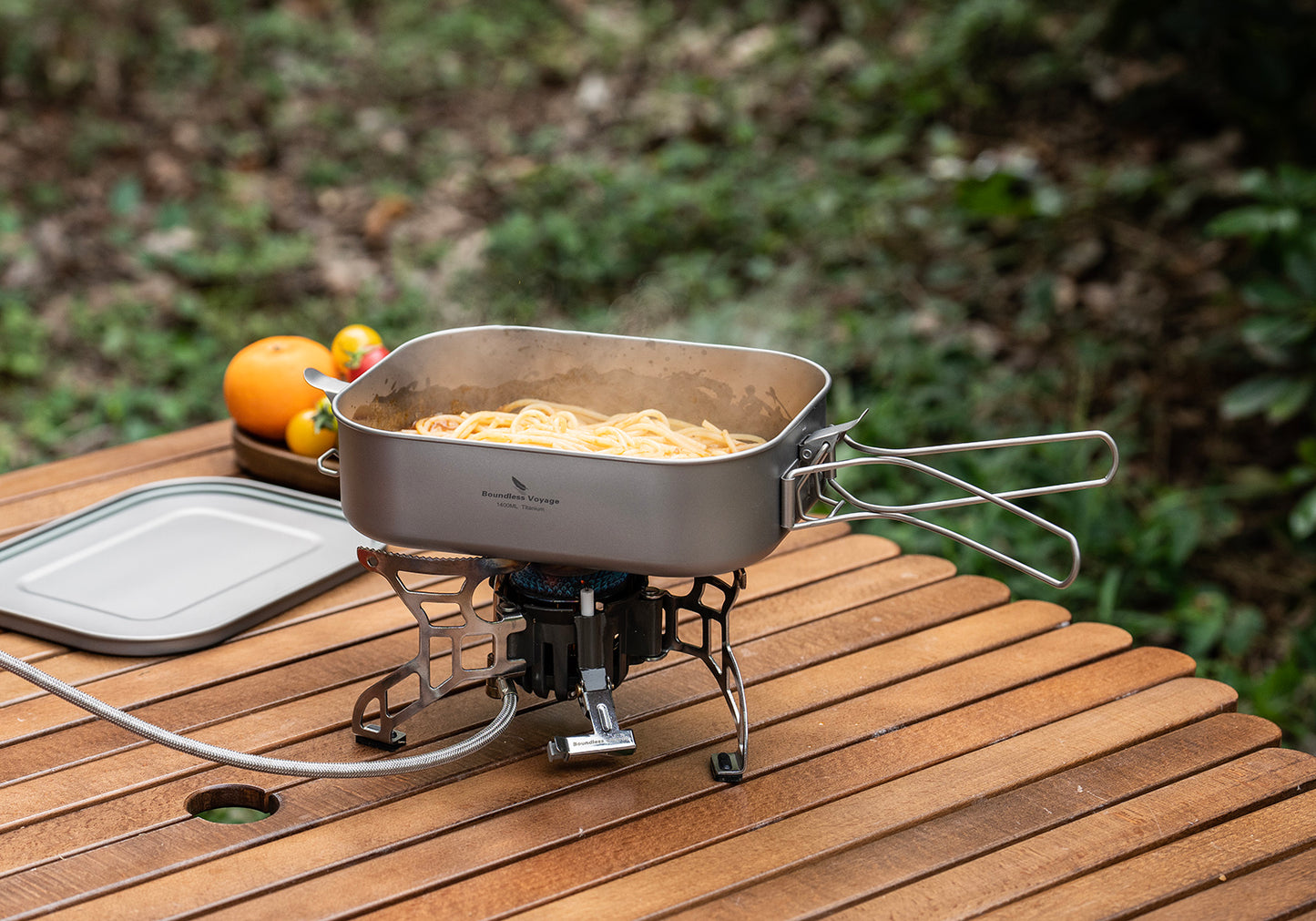 Boundless Voyage Titanium Mess Tin with Lid – Anti-Scalding Handle Outdoor Camping Tableware | Ultralight Cookware, Lunch Box, Bowl & Pan for Hiking & Travel