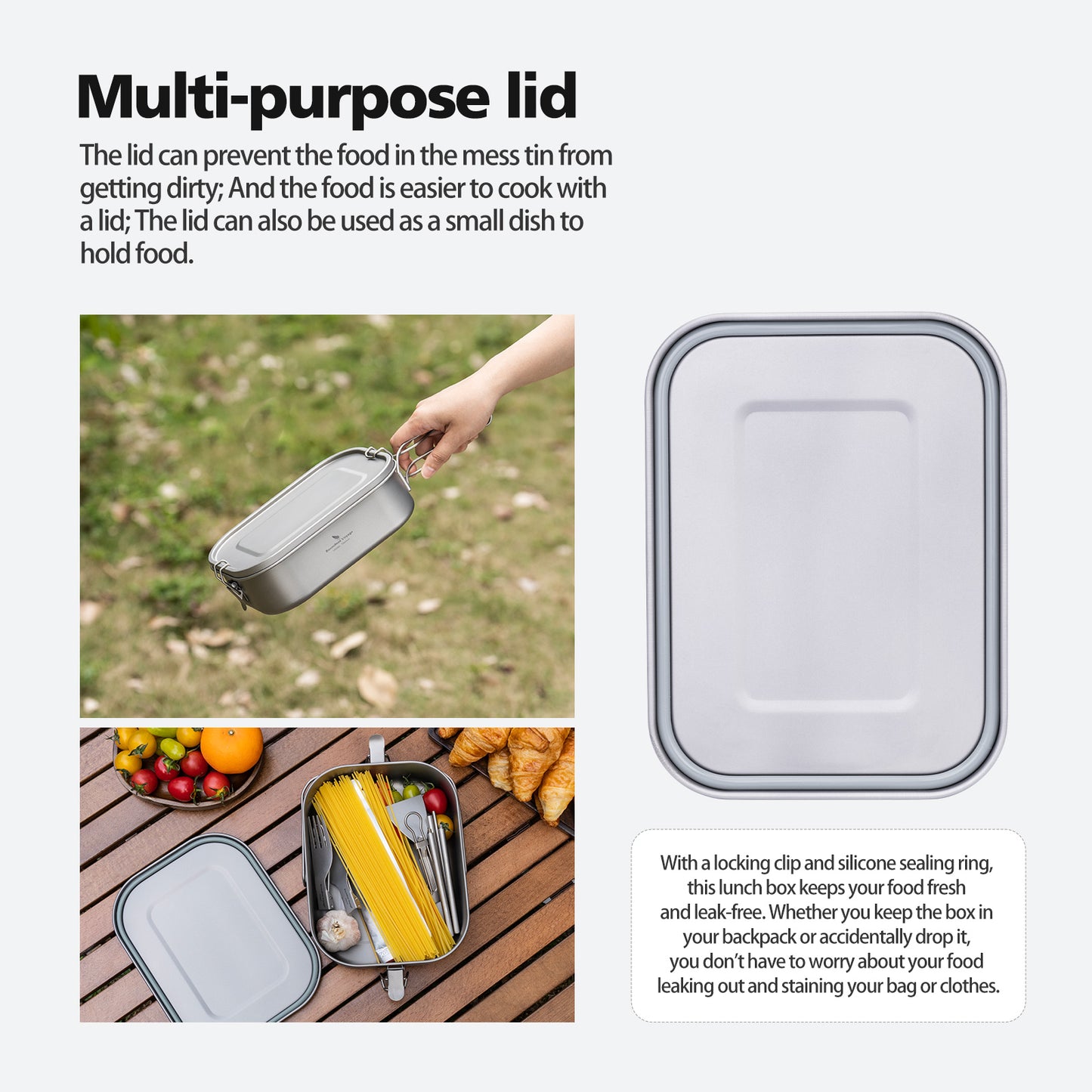 Boundless Voyage Titanium Mess Tin with Lid – Anti-Scalding Handle Outdoor Camping Tableware | Ultralight Cookware, Lunch Box, Bowl & Pan for Hiking & Travel