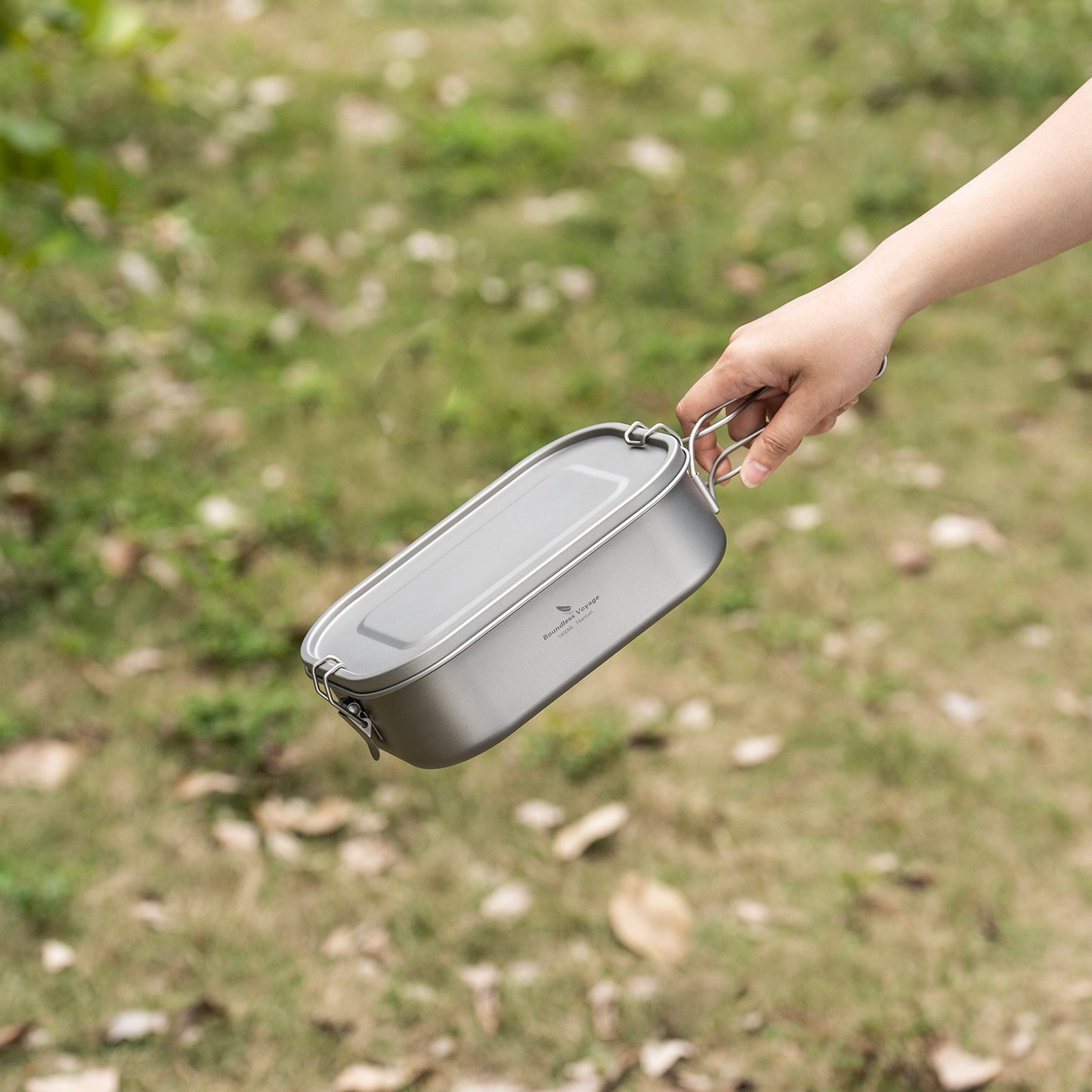 Boundless Voyage Titanium Bento with Lid & Handle Outdoor Camping Tableware Cookware Leak Proof Lunch Box Container