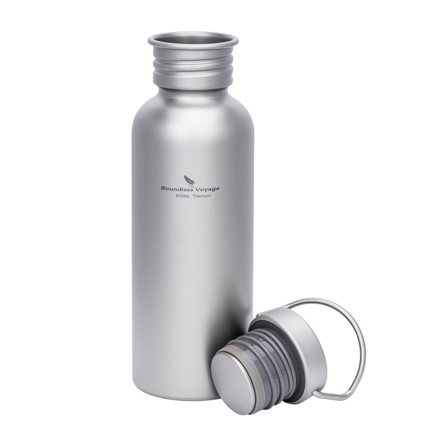 Boundless Voyage 600ml Titanium Water Bottle with Lid – Eco-Friendly, Leak-Proof & Reusable | Wide Mouth for Camping, Hiking & Daily Use
