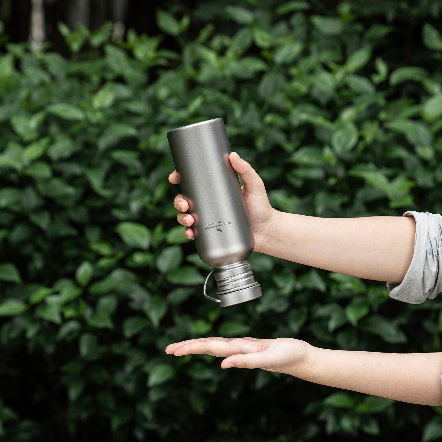 Boundless Voyage 600ml Titanium Water Bottle with Lid – Eco-Friendly, Leak-Proof & Reusable | Wide Mouth for Camping, Hiking & Daily Use