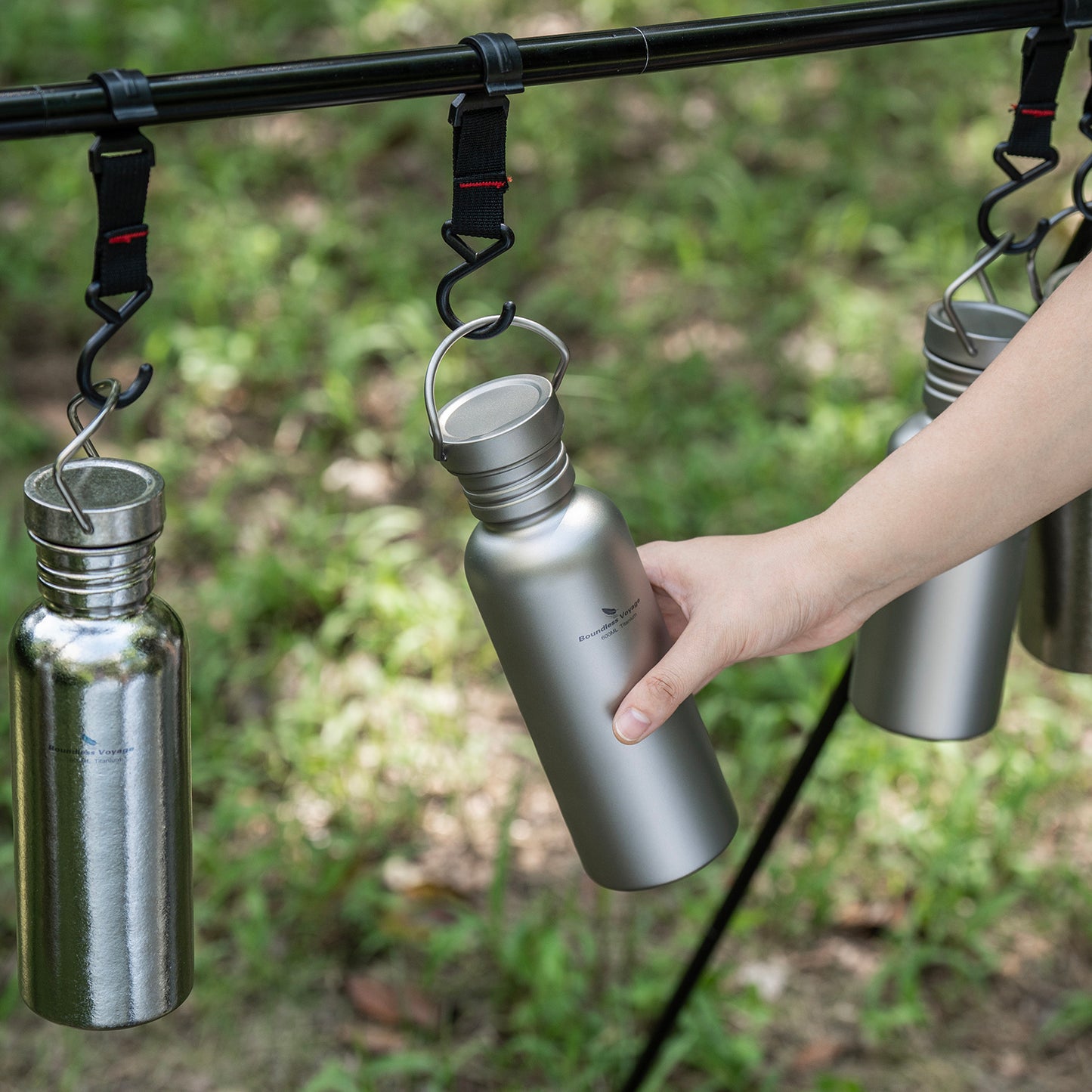 Boundless Voyage 600ml Titanium Water Bottle with Lid – Eco-Friendly, Leak-Proof & Reusable | Wide Mouth for Camping, Hiking & Daily Use