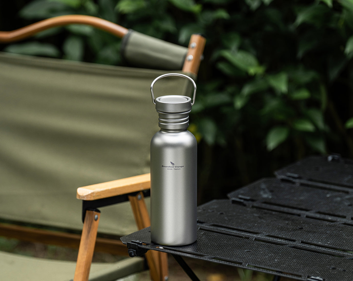 Boundless Voyage 600ml Titanium Water Bottle with Lid – Eco-Friendly, Leak-Proof & Reusable | Wide Mouth for Camping, Hiking & Daily Use