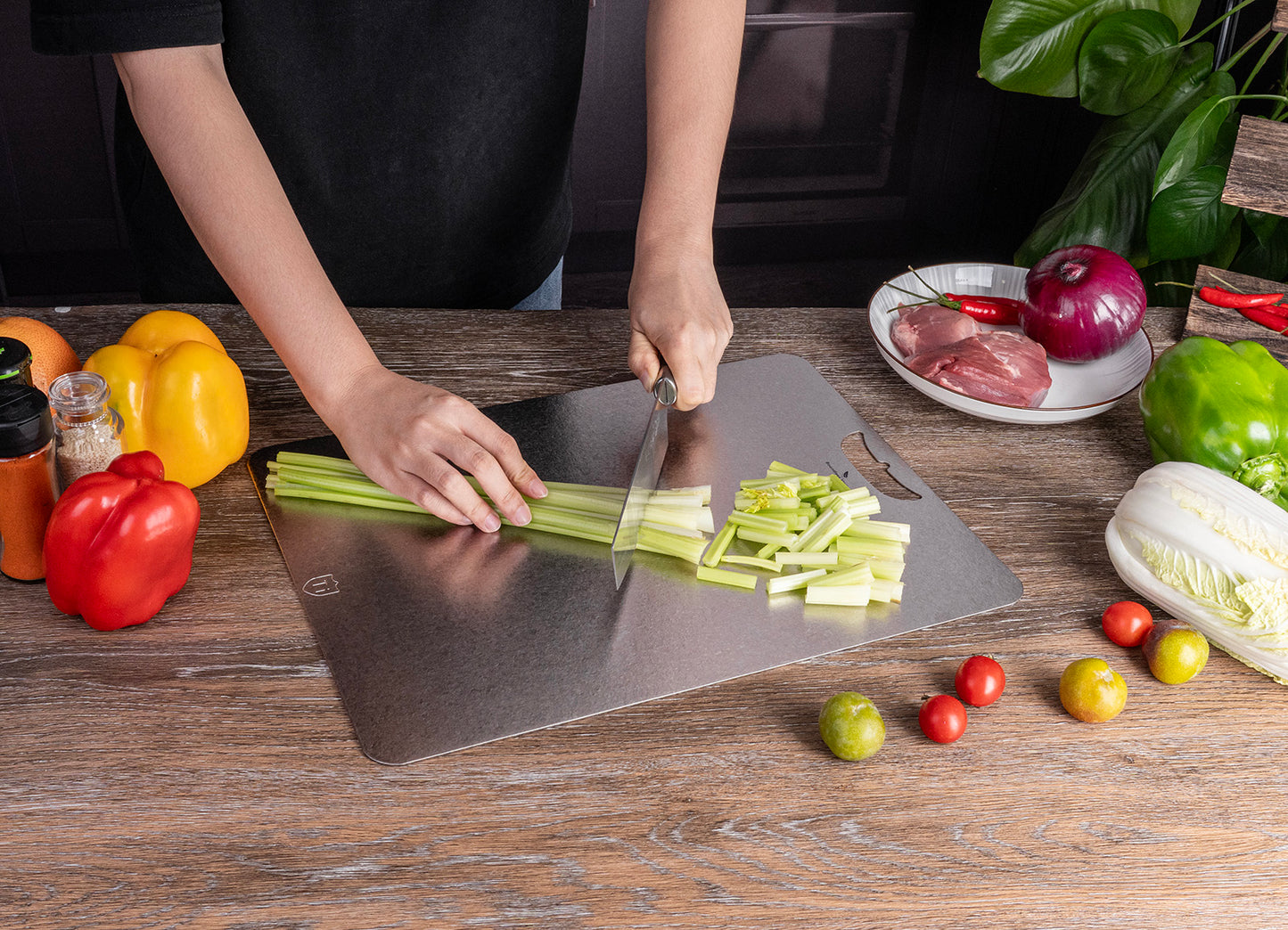 Boundless Voyage Titanium Cutting Board – Large Metal Chopping Board for Kitchen, Camping & Outdoor Cooking