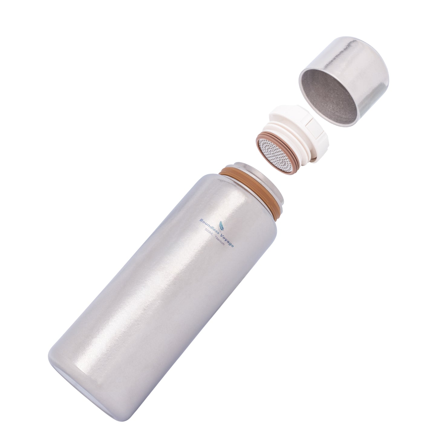 Boundless Voyage 500ml Titanium Bottle with Lid Double-Walled Insulated Water Bottle Keeps Hot or Cold