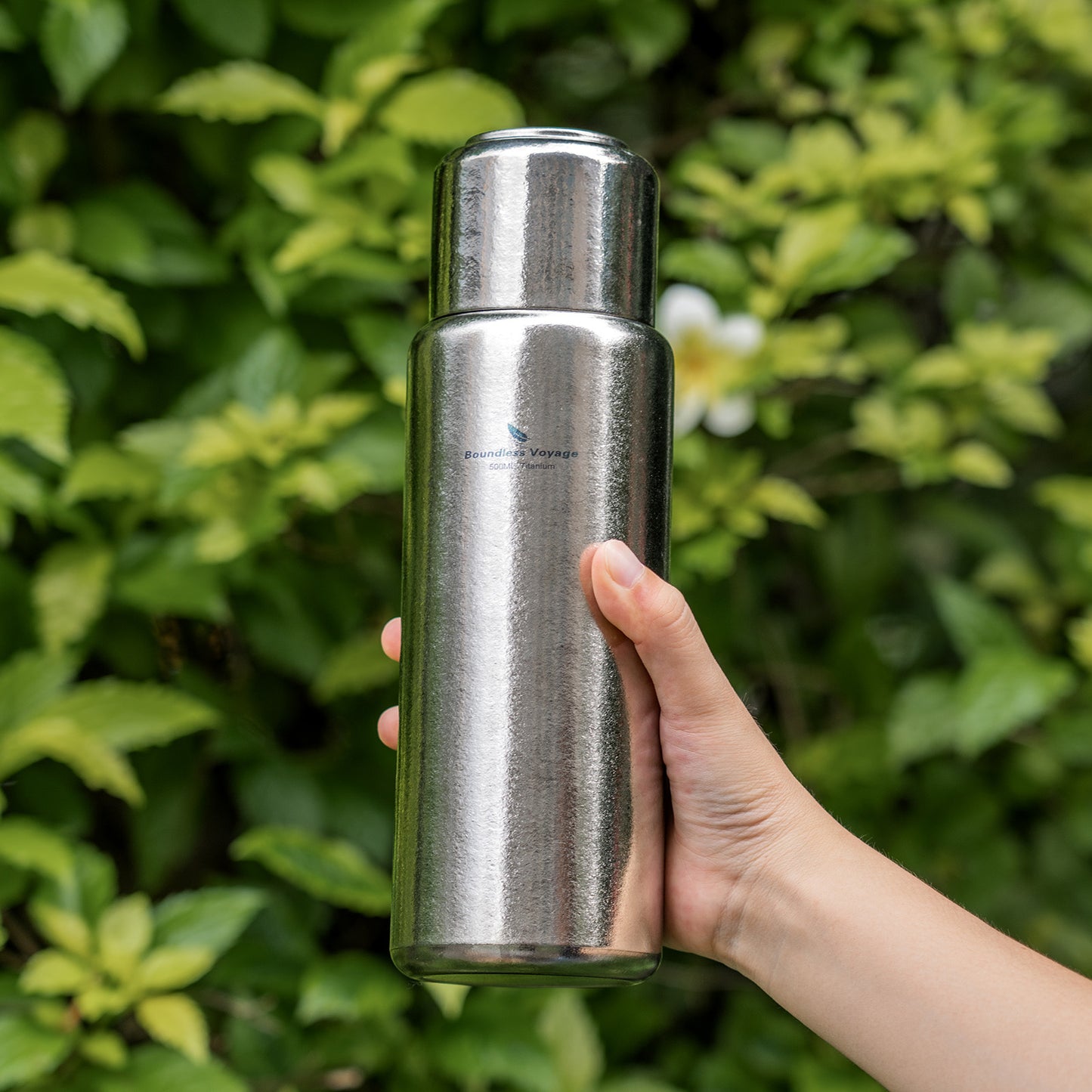 Boundless Voyage 500ml Titanium Bottle with Lid Double-Walled Insulated Water Bottle Keeps Hot or Cold