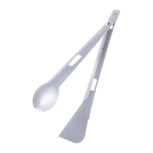 Boundless Voyage Titanium Alloy Tong, Spork,Shovel and Spatula All-In-One Utensil for Portable Lightweight Multi Utensil for Camping Kitchen Cookware