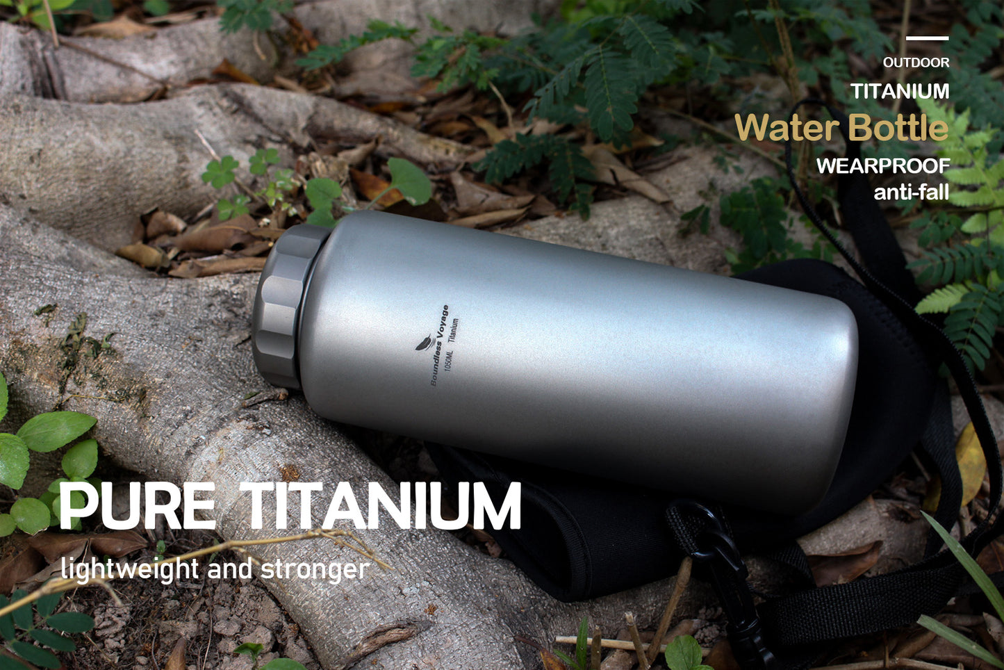 Boundless Voyage Titanium Water Bottle 1050ml For Outdoor Camping Hiking Lightweight Sport Bottle