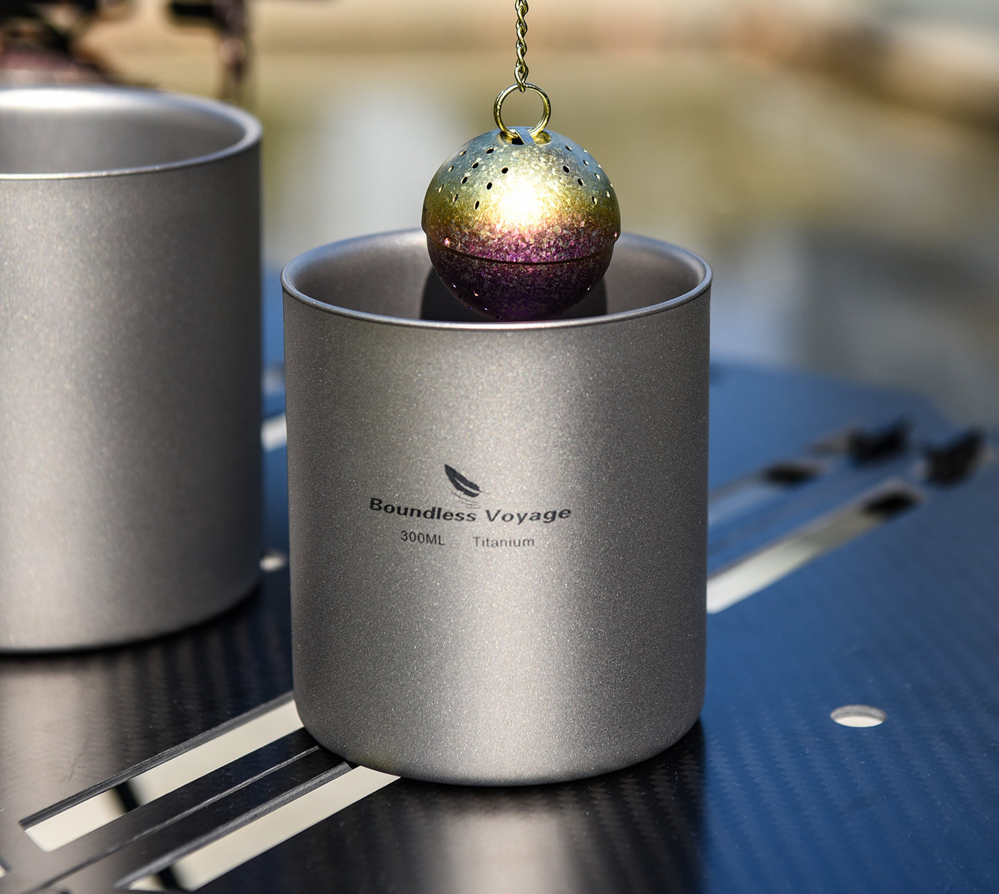 Boundless Voyage Double Walled Titanium Coffee Cup Insulated For Outdoor Camping Mug Tableware 300ml