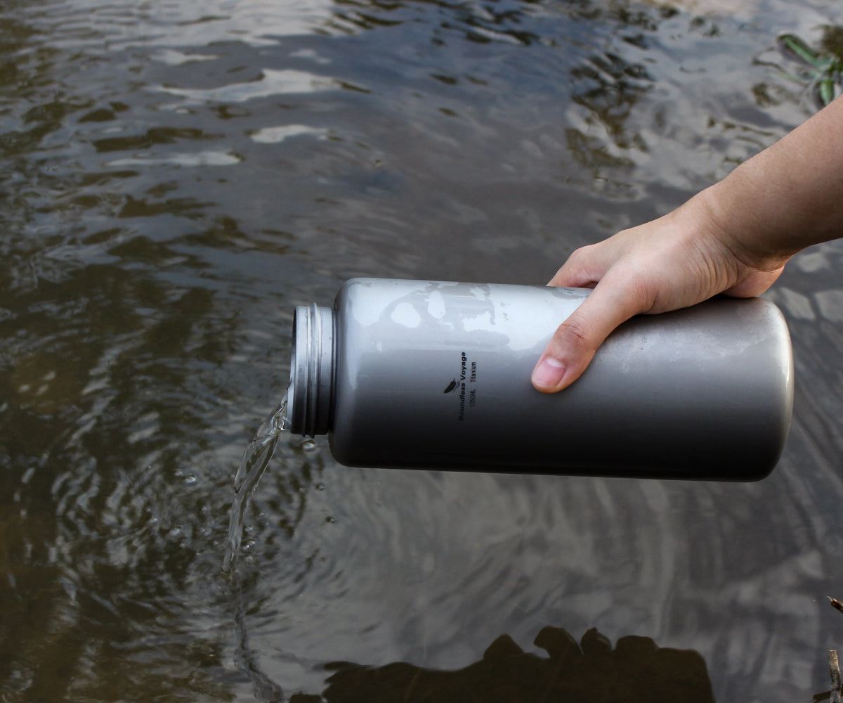 Boundless Voyage Titanium Water Bottle 1050ml For Outdoor Camping Hiking Lightweight Sport Bottle