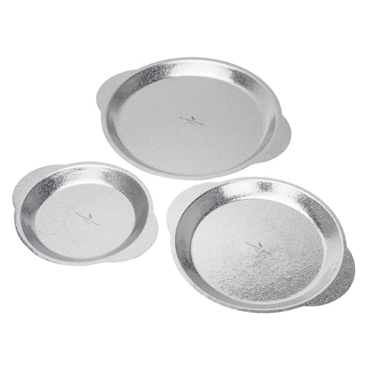 Stackable titanium camping plate set with handles