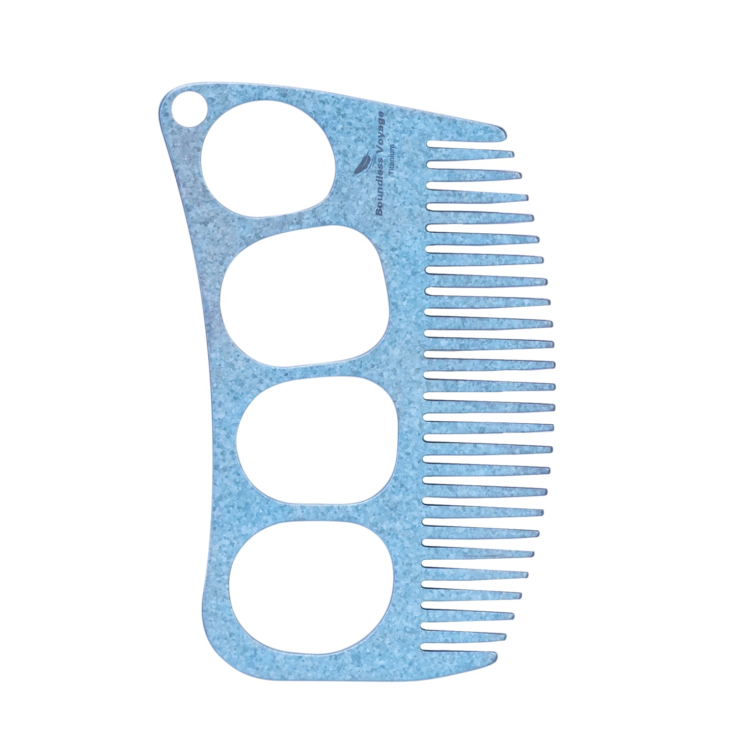 Boundless Voyage Titanium Crescent Hair & Beard Comb – Lightweight Unisex Grooming Tool for Home & Travel