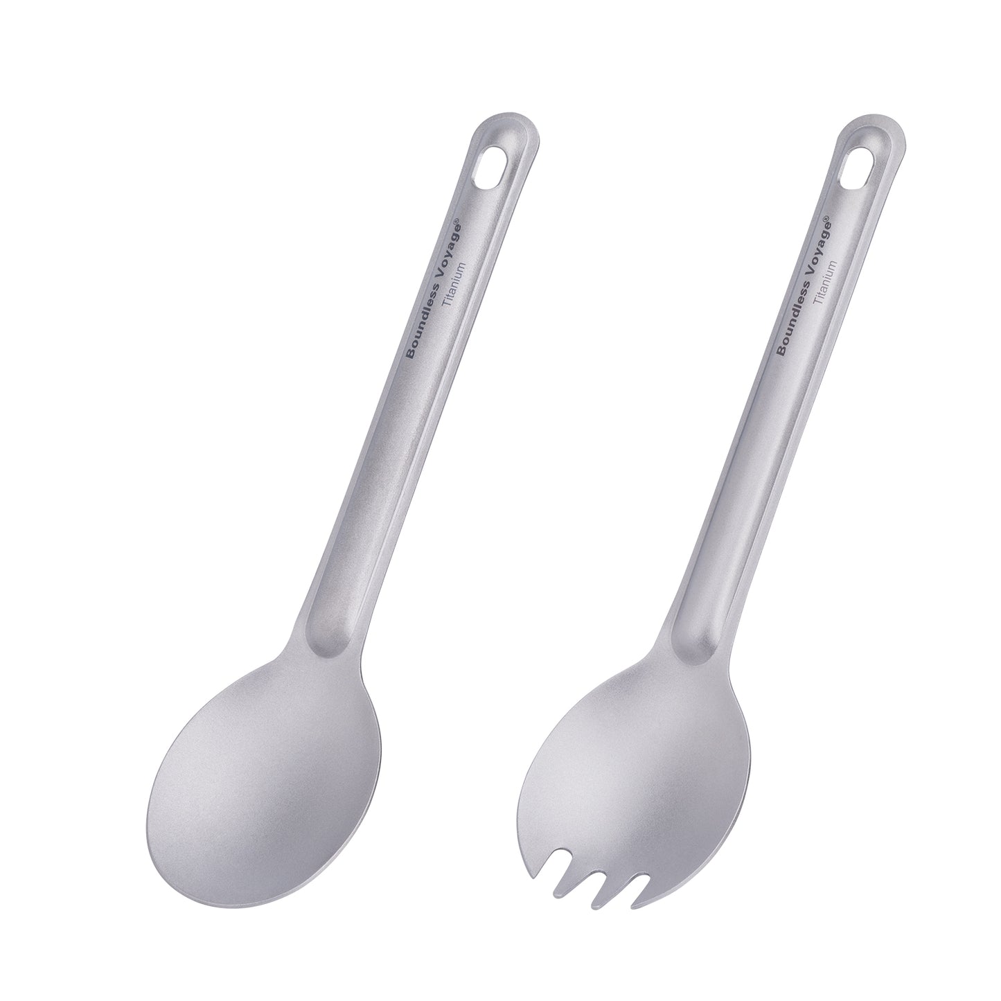 Boundless Voyage Titanium Spoon & Spork Set – Ultralight Camping Cutlery Set with Storage Bags for Travel & Outdoor Dining