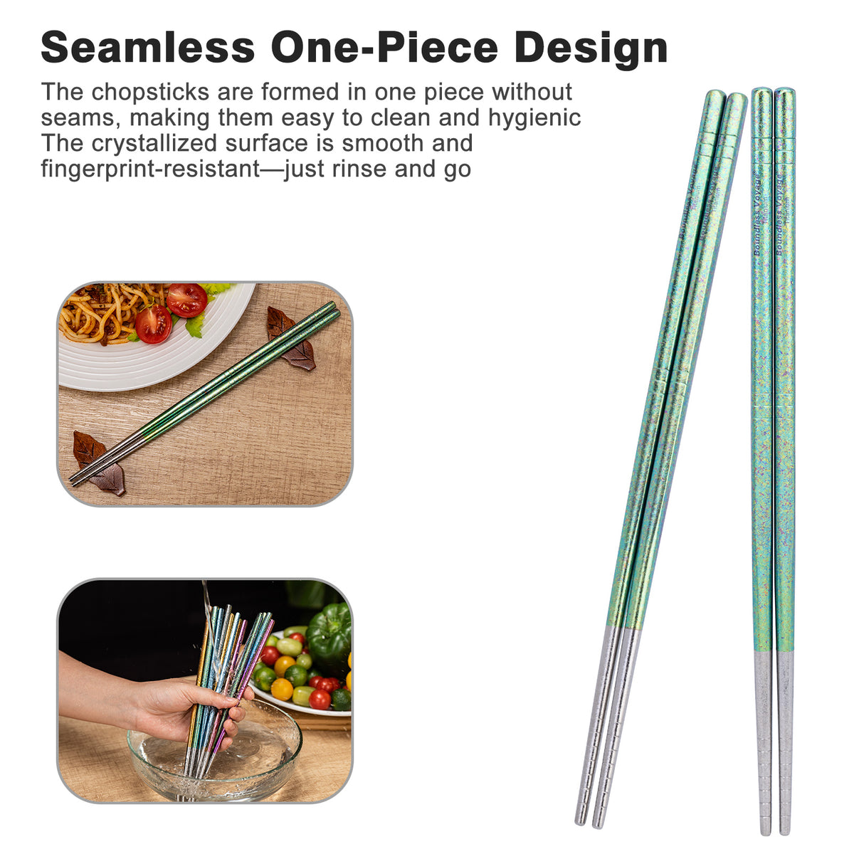 Boundless Voyage Colorful Titanium Chopsticks – Ultralight Non-Slip Reusable Chopsticks for Camping, Travel & Everyday Dining