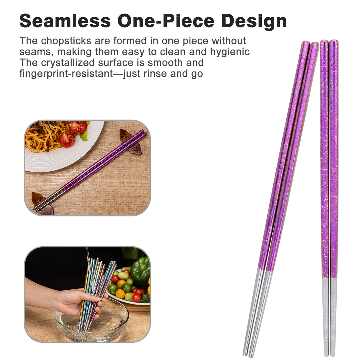 Boundless Voyage Colorful Titanium Chopsticks – Ultralight Non-Slip Reusable Chopsticks for Camping, Travel & Everyday Dining