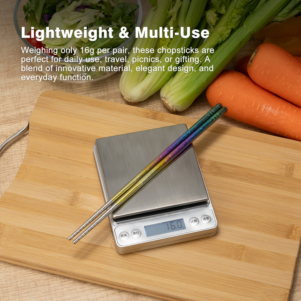 Boundless Voyage Colorful Titanium Chopsticks – Ultralight Non-Slip Reusable Chopsticks for Camping, Travel & Everyday Dining