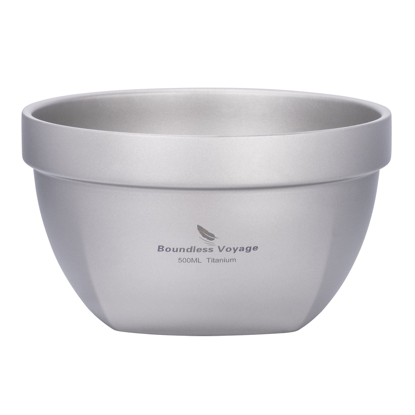 Boundless Voyage 500ml Double Walled Titanium Bowl Oatmeal Food Rice Soup Bowl Ultralight Portable Tableware Outdoor Camping Metal Bowl Lightweight