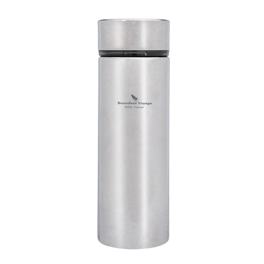 Boundless Voyage Titanium Thermos Bottle with Lid Double-Walled Insulated Water Mug 550ml