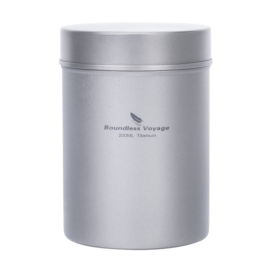 Boundless Voyage TA1 Titanium Tea Caddy Canister – Ultralight Portable Airtight Storage Container for Loose Tea, Coffee, Spices, Beans & Sugar