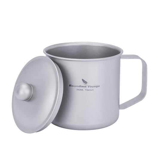 Boundless Voyage Titanium Camping Mug Cup with Lid Ultra-light Portable Hiking Backpacking Cooking Kit Picnic Tableware