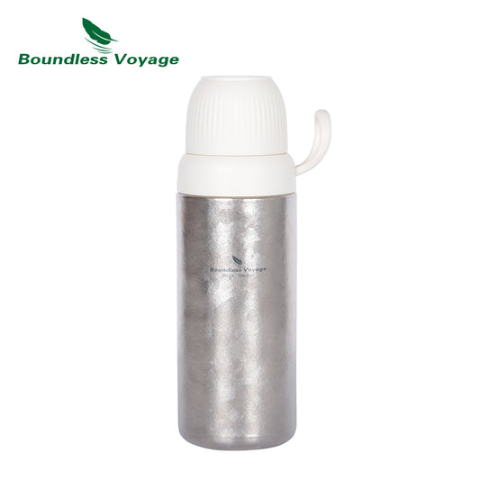 Boundless Voyage Titanium 300ml Vacuum Water Bottle Double-Walled Lightweight Coffee Bottle Leak-Proof Sport Bottle for Travel Outdoor Office