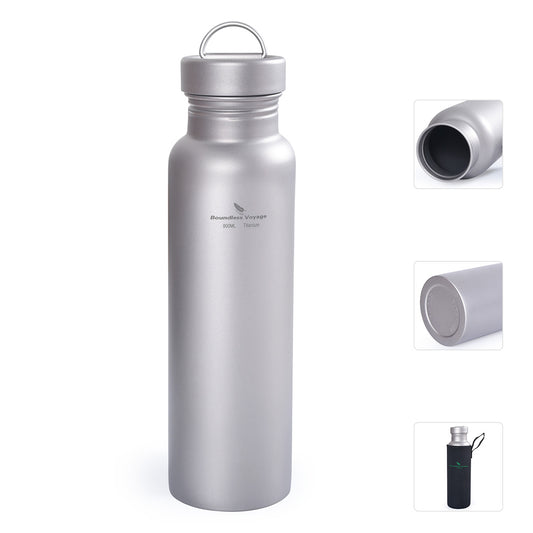 Boundless Voyage 800ml Titanium Sports Bottle with Titanium Lid Outdoor Cycling and Hiking Water Bottle Lightweight