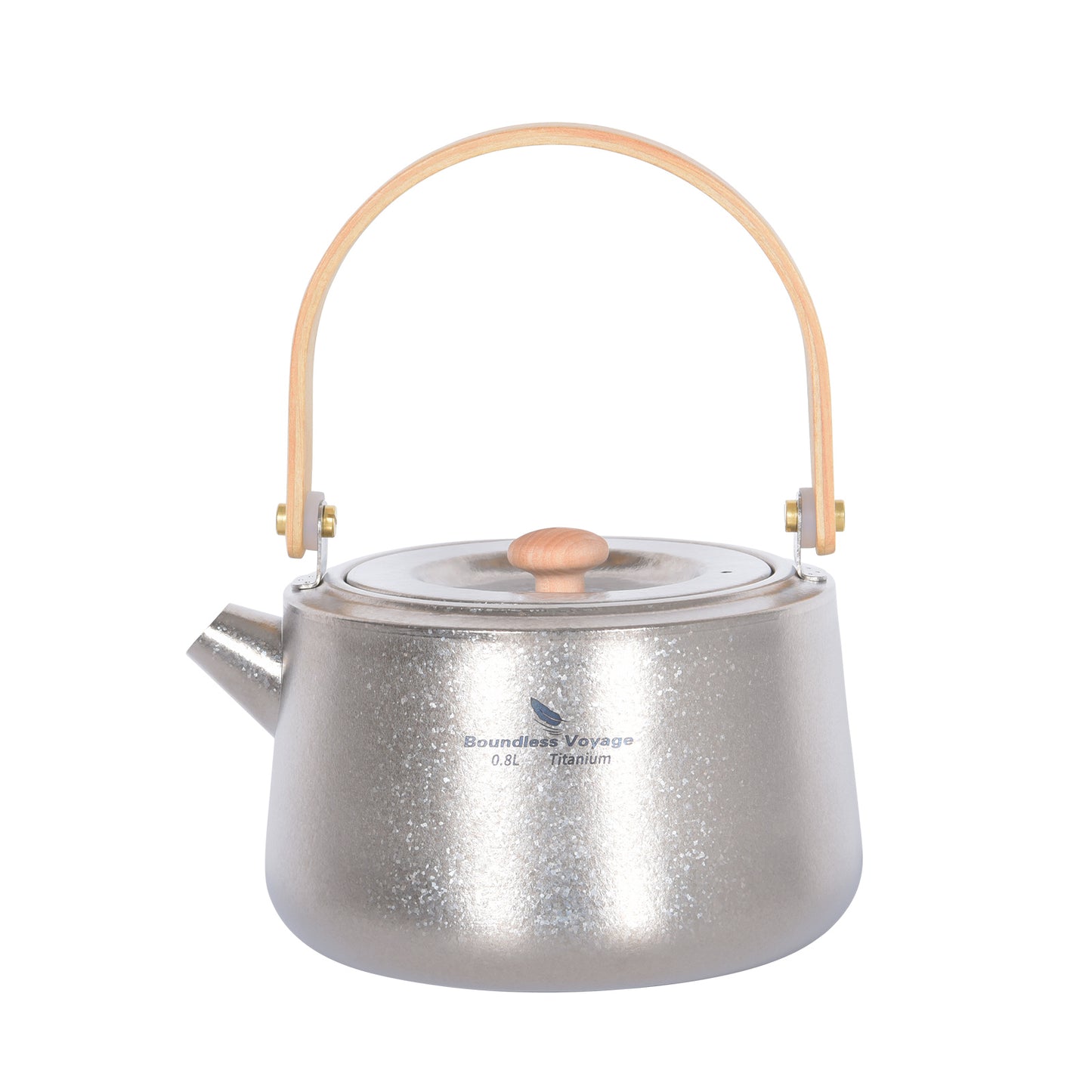Boundless Voyage 800ml Crystallized Titanium Kettle | Ultralight Teapot with Anti-Scald Wooden Handle | Premium Tea & Coffee Pot for Camping