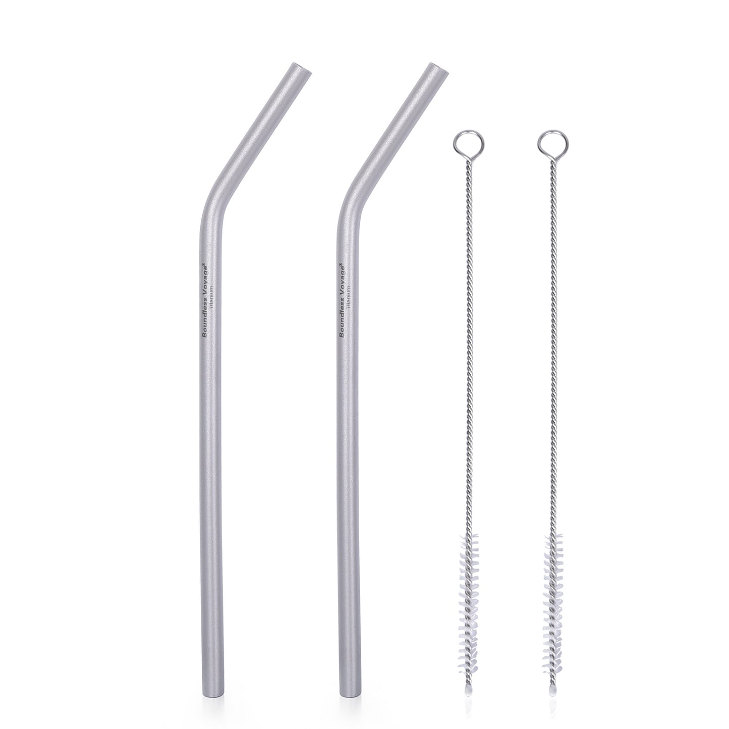 Boundless Voyage Titanium Curved Straw – Reusable Ultralight Metal Drinking Straw for Camping & Everyday Use