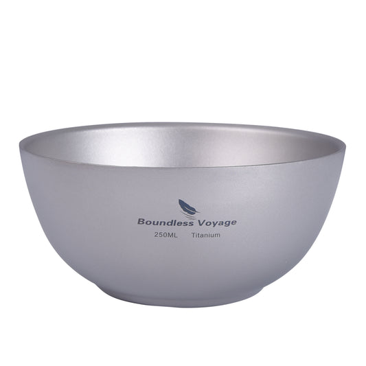 Boundless Voyage Titanium Double-Wall Bowl Outdoor Camping Tableware 250ml