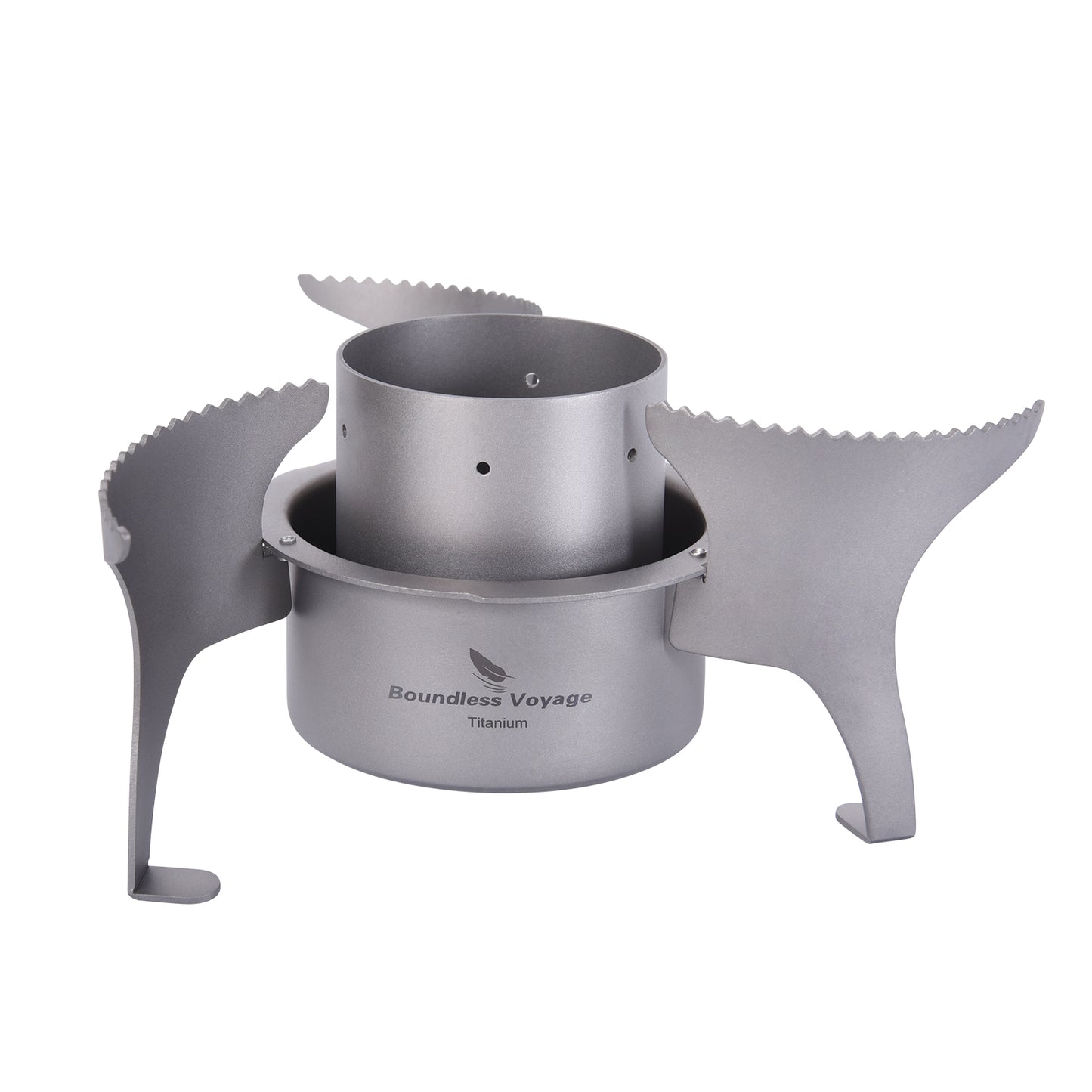Boundless Voyage Titanium Alcohol Stove with Foldable Stand – Ultralight Spirit Burner for Camping, Backpacking & Outdoor Cooking