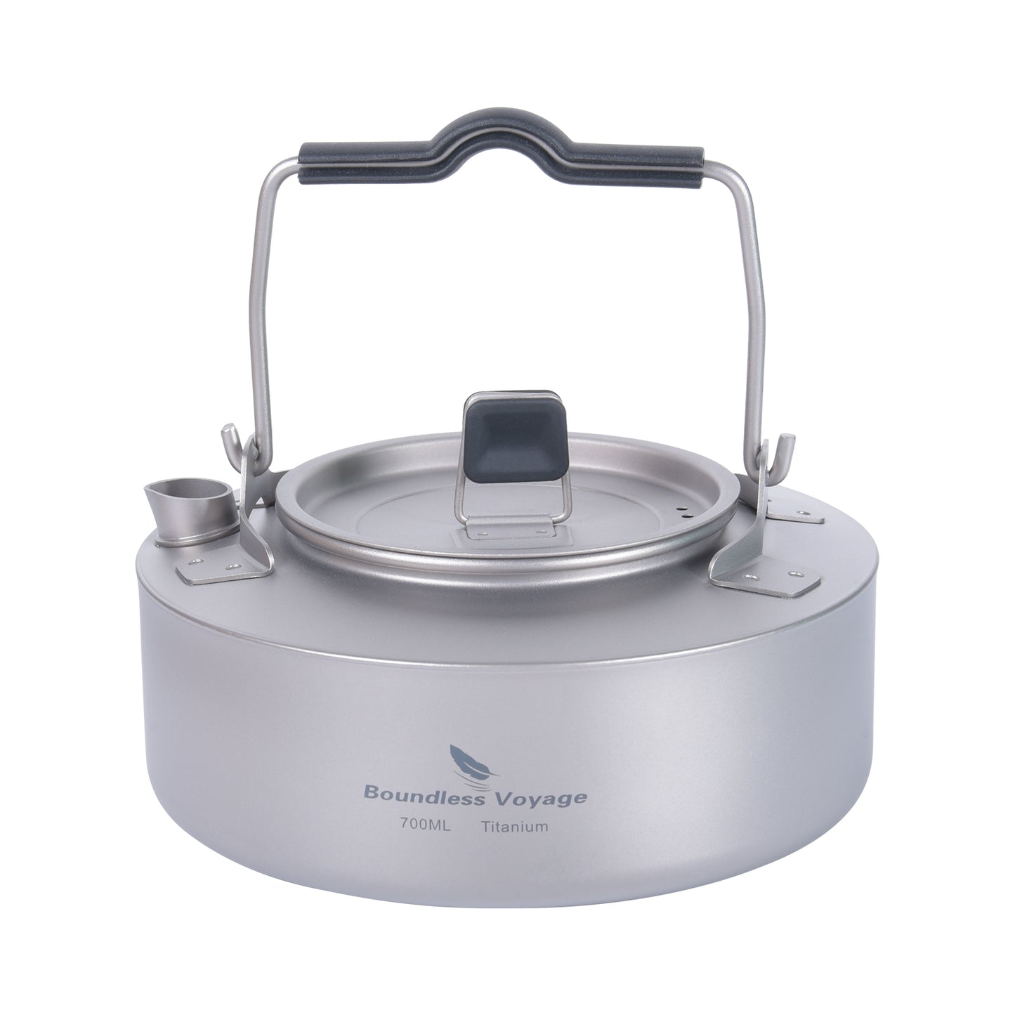 Boundless Voyage 700ml Titanium Camping Kettle – Ultralight Teapot with Folding Handle for Outdoor Cooking & Boiling Water