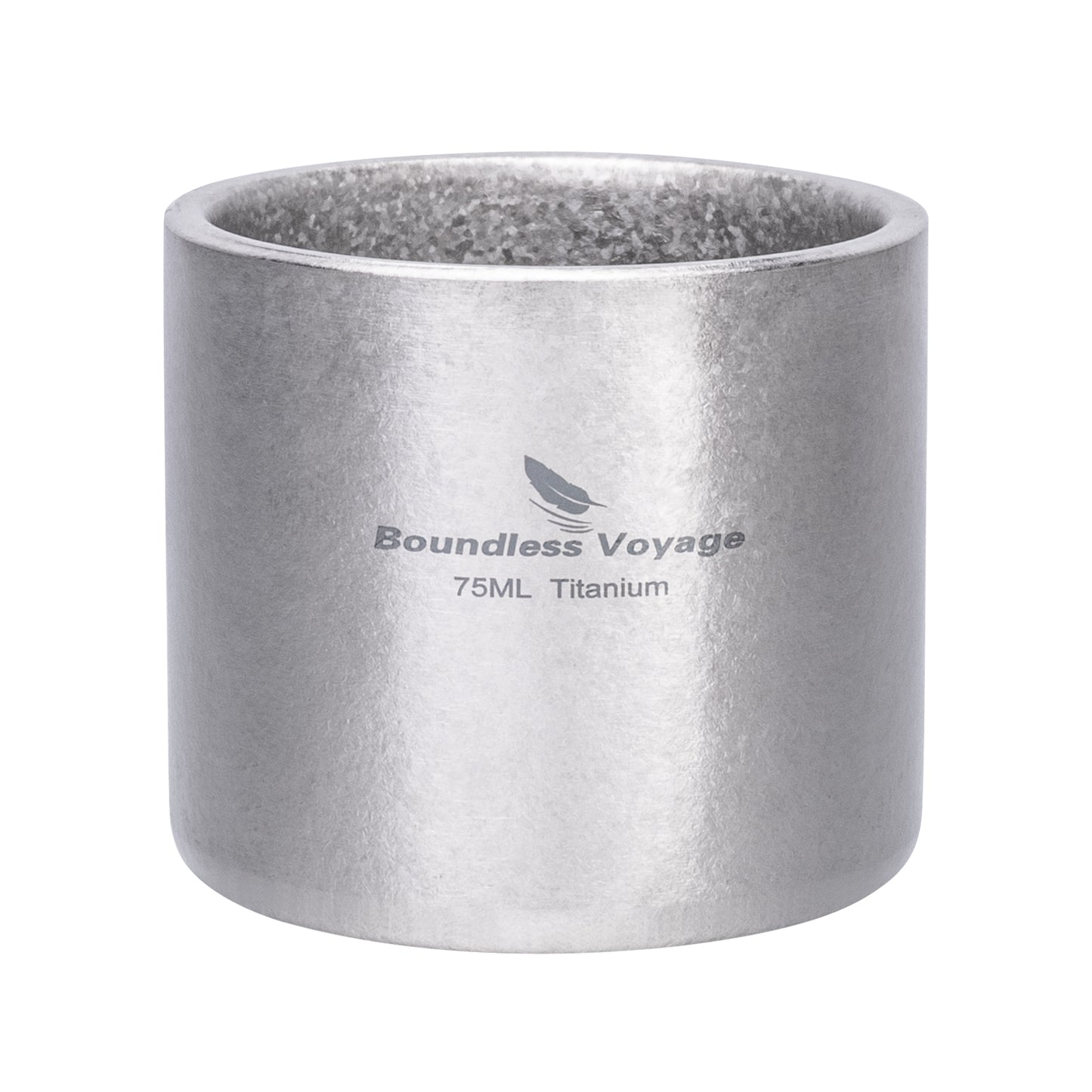 Boundless Voyage 75ml Titanium Double-Wall Mug – Ultralight Heat-Resistant Camping Cup with Storage Bag for Coffee & Tea