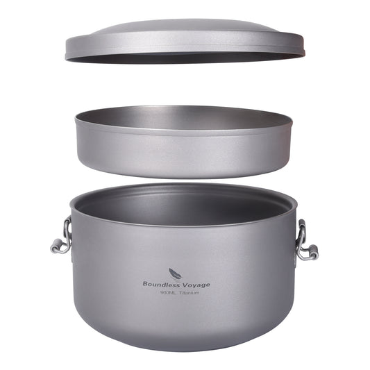 Boundless Voyage Multifunctional Titanium Steamer Soup Pot Frying